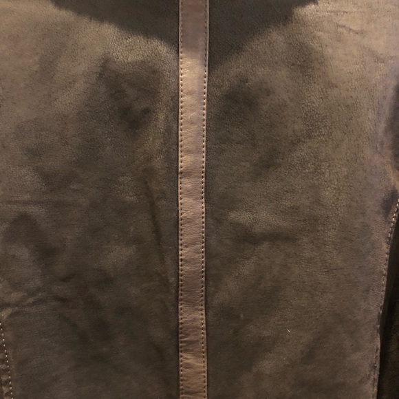 Danier Vintage Dark Brown Leather Sherpa Lined Jacket XL - Picture 6 of 14